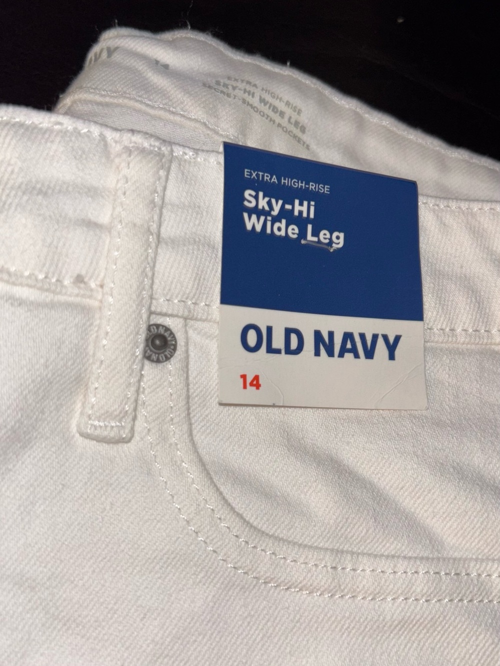 Old Navy White Sky-Hi Wide Leg Jeans